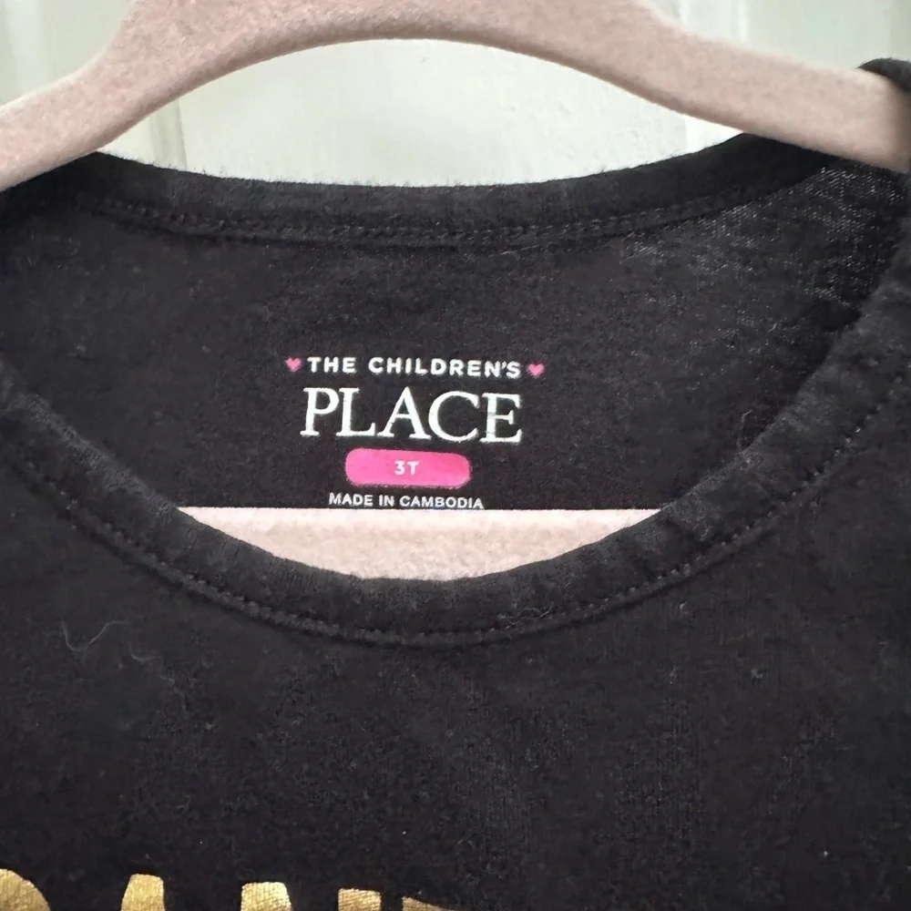 The Children’s Place 3T Black Santa’s Favorite Christmas Long Sleeve Top Blouse
